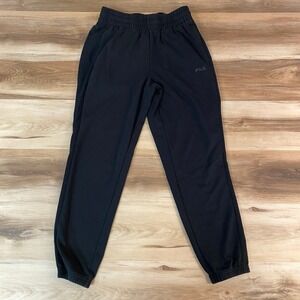 FILA Black Jogger Sweatpants Mens Small Athletic Pants Drawstring Elastic Waist